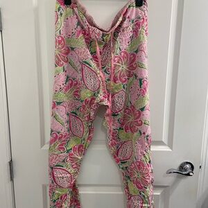 Vera Bradley Pink and Green Paisley Pajama Bottoms